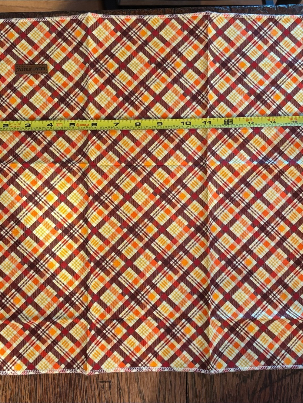 Elegant Little Tail Plaid Dog Bandana - Burgundy, Orange & Cream - Picture 7 of 11